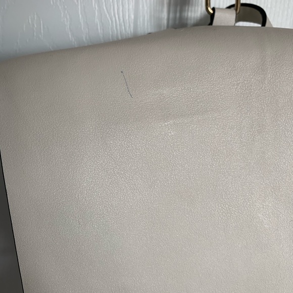 White Faux Leather Drawstring Backpack - Picture 2 of 9